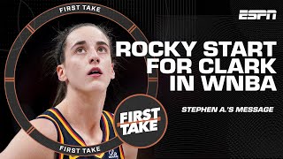 YOU'LL BE JUST FINE! 🗣️ Stephen A. has a MESSAGE for Caitlin Clark after rocky debut | First Take