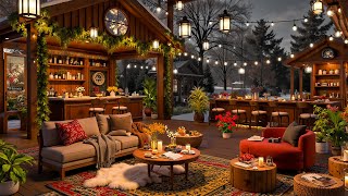 Snowflakes \u0026 Jazz Melodies ❄️ Relaxing Vibes at a Winter Coffee Evening