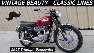 Beautiful 68 Triumph Bonneville in Red - This Vintage Bike is a Classic - Wahoo!