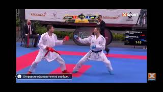 Karate 1 Lisbon Male kumite 75 bronze match Stanislav Horuna vs Gabor Harspataki