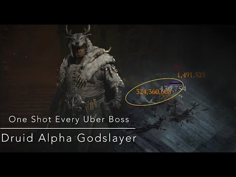 Diablo 4 Season 2 - ONE SHOT EVERY UBER BOSS WITH EASE!  Druid Alpha Godslayer  Companions