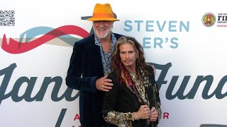 Mick Fleetwood and Steven Tyler on the red carpet at Steven Tyler’s 6th annual Grammy Awards party