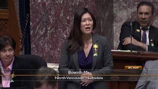 MLA Ma Welcomes Kyle Dow to Question Period