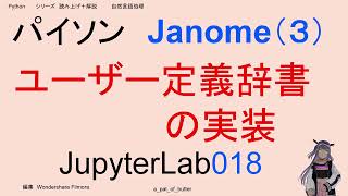 a,シリーズ、jupyter、jupyterlab,Python,Janome,ユーザー辞書の実装