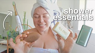 what i use in my eco-friendly bathroom 🛁✨🍃🫧  sustainable & plastic free swaps