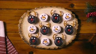 How to Transform Mini Doughnuts into Reindeer + Snowmen Holiday Treats