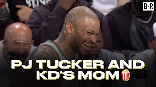 PJ Tucker And Kevin Durant's Mom Exchange Words During Bucks-Nets Game