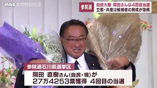 参院選石川県選挙区で岡田直樹氏が４回目の当選