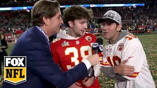 Chiefs' superfans Paul Rudd and Eric Stonestreet speak on Kansas City winning Super Bowl LVII
