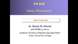 Chapter 5: Recursion Part #1, A