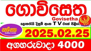 Govisetha 4000 2025.02.25 Today nlb Lottery Result අද ගොවිසෙත දිනුම් ප්‍රතිඵල  Lotherai dinum anka