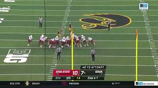 Iowa kicker misses potential game tying field goal 2022 College Football