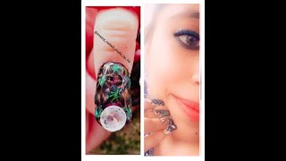 Nail Piercing with Magnetic BornPretty 9dCatEye NailGel- Mesmerizing Effect.💝😻 #Wow #floral #Nailart