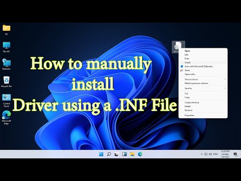 How to manually install a Driver using a .INF File in Windows 11
