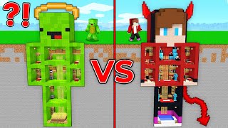 JJ DEMON vs Mikey ANGEL Underground Secret Base Battle in Minecraft Maizen!