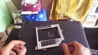 how to install Laptop caddy 2nd hdd or ssd 2.5 inches acer aspire e 14 e5-473g