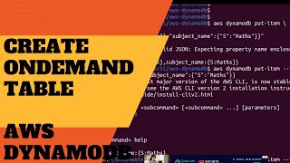 Create On demand DynamoDB table using AWS Command line Interface (aws dynamodb)