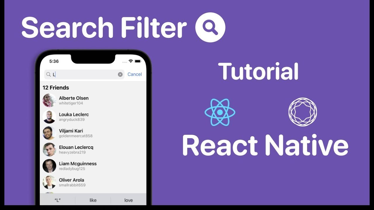 React Native Search Filter | Search Bar Tutorial - YouTube