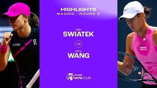 Iga Swiatek vs. Xiyu Wang | 2024 Madrid Round 2 | WTA Match Highlights