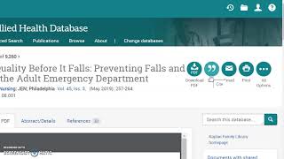How do I search ProQuest Nursing and Allied Health database?