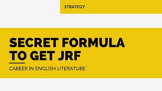 Secret Formula to Get JRF | A Simple Girl's Journey | NTA NET JRF