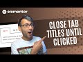 Close Elementor Tabs until Clicked to Open - Elementor Wordpress Tutorial