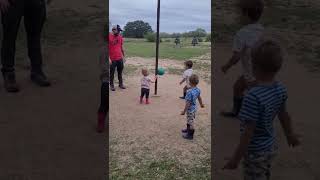 Toddler Gets Knocked Down When Brother Smashes Ball in Her Face While Playing Tetherball - 1315893