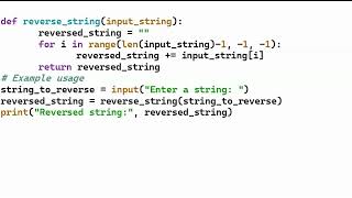 Python program to reverse a string without using any built-in string reversal functions.