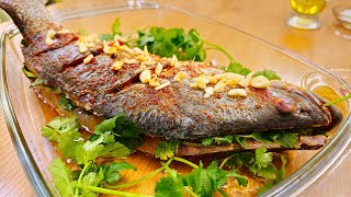 The most delicious fish you have ever eaten.Tandoori seabass with garlic \u0026 coriander.خوشمزهترین ماهی