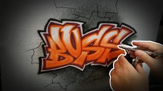 Graffiti airbrush name design - how to cut a custom stencil.