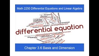 Chapter 3.6 More examples of basis and dimension