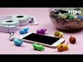 fizdo cute animal bite silicone cable protector for charging cables