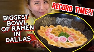 THE BIGGEST RAMEN BOWL IN DALLAS?! IN RECORD TIME?! at Ramen Head #RainaisCrazy