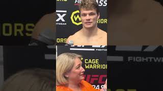 Will Currie's post-fight interview, calling out 'gear monkey' Mick Stanton 🥊🇬🇧 #MMA #CageWarriors