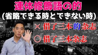 中国語の連体修飾語「的」省略できる時とできない時の使い方