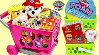 Paw Patrol Baby Rubble Goes Christmas Shopping For Kinder Eggs & Surprise Toys!