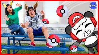 Pokemon Let's Go Catch Pokemon In Real Life Human Edition with Combo Panda!!!