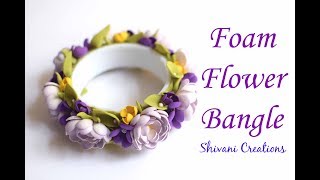 Foamiran Flower Bangle/ Foam Flowers Bracelet/ Friendship Day Gift Idea