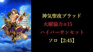 【白猫プロジェクト】神気聖夜ブラッド　ハイパーサンセット　ソロ【2:45】