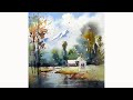 Watercolor landscape painting