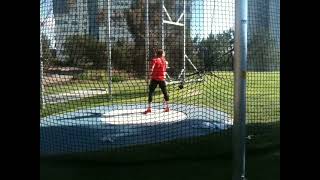 Rutger Smith throws 66.96m in the discus at the 2012 Triton Invitational in San Diego, California