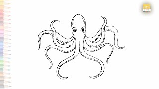 Octopus drawings | Easy Ocean fish drawings | How to draw an Octopus step by step | Outline drawings