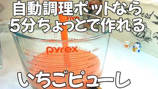 【家電調理器で5分ちょい】いちごピューレの作り方｜ 自動調理ポットに材料入れてほったらかし｜イチゴピュレ｜糖質オフ｜ソイリッチ｜レコルト｜お砂糖不使用なのに甘～い  | Low carb