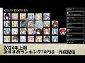 【テンパラ】2.5周年直前！2024年上期おすすめランキングtop50を作るライブ【ランキング】