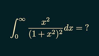 Definite Integral of x²/(1+x²)² from 0 to ∞ [1st Method]