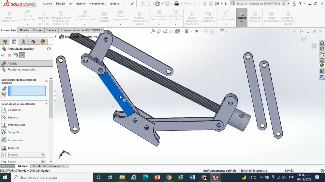 Ensamblaje De Un Gato Mecánico En SolidWorks - YouTube