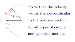 Proof Position and Velocity Vectors Are Perpendicular in Circular and Spherical Motion