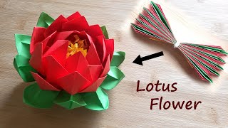 Origami Lotus Flower, DIY 蓮の花 折り紙
