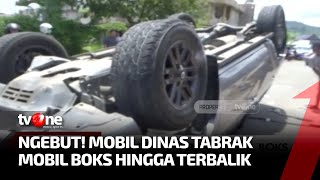 Mobil Dinas Asisten II Pemprov Sulbar Terbalik Usai Tabrakan | Kabar Siang tvOne