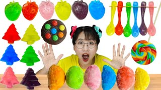 Thử Thách Đồ Ăn Bằng Thạch Tiktok Rainbow Jelly Fruit Candy Challenge Mukbang 틱톡 과일 젤리 챌린지